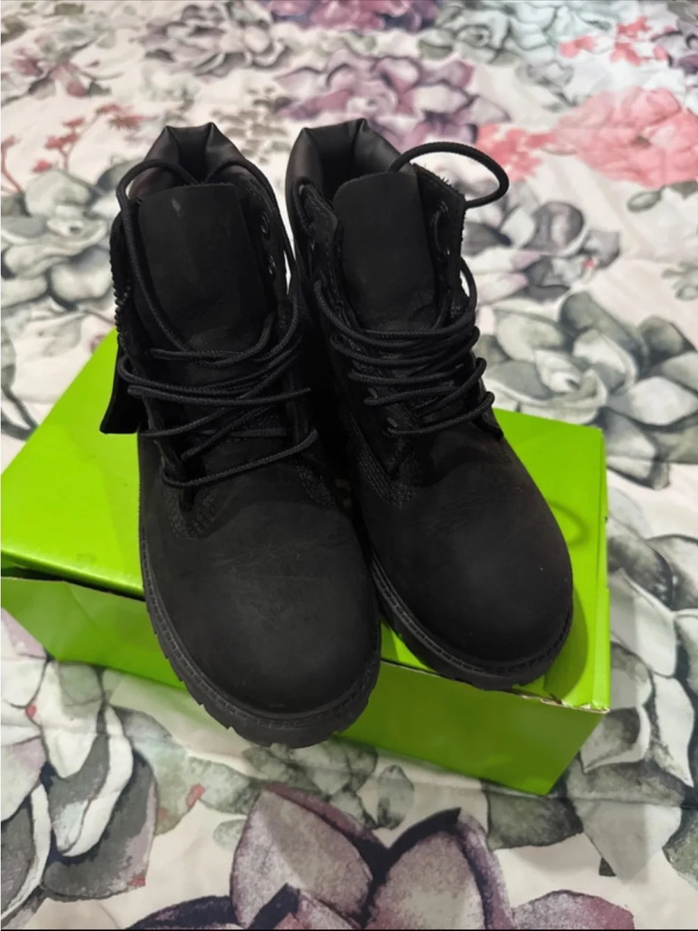 Girls Timberland Black Lace-Up Suede Boots - Durable Comfort Size 13C